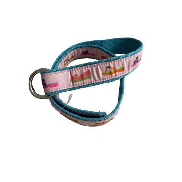 DOUGLAS PAQUETTE Providence RI Shoe Print Pattern Belt Size Small - Picture 7 of 7